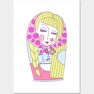 Matryoshka doll blonde Posters and Art